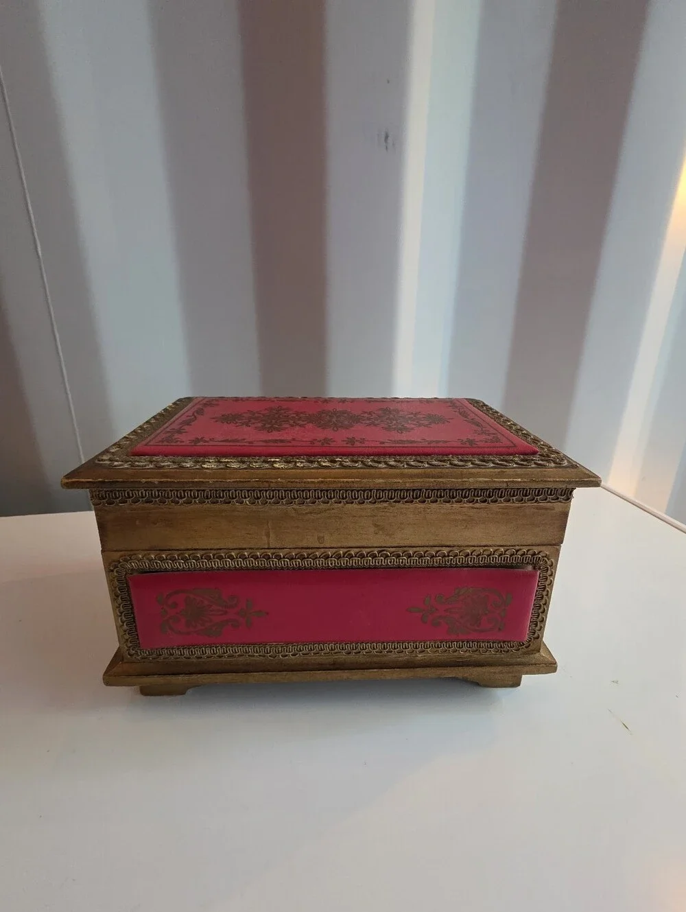 Vintage Norleans Japan Wooden Jewelry Box